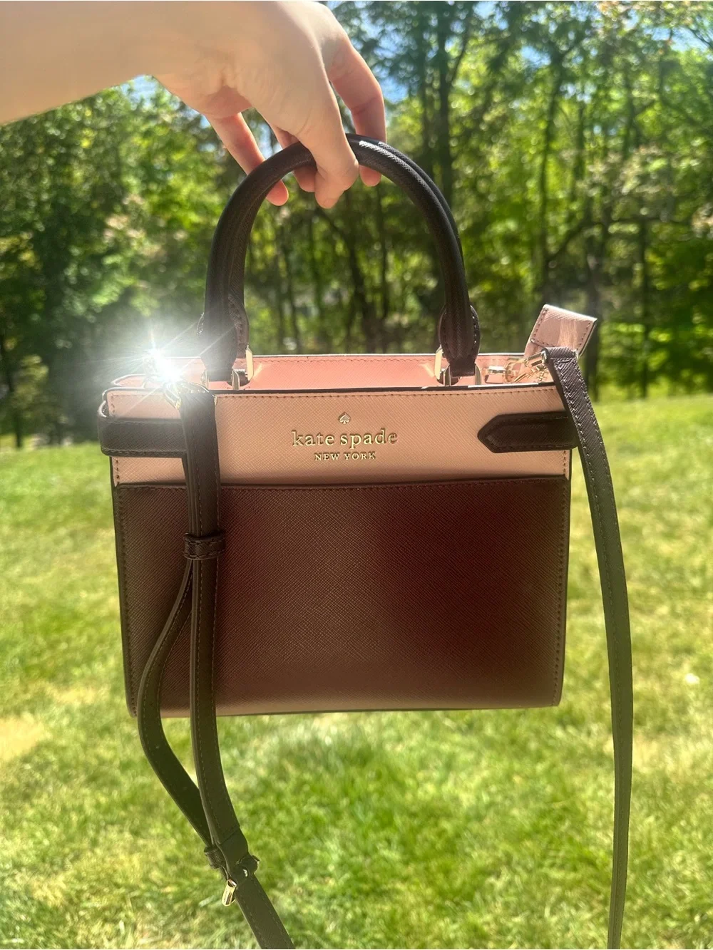 kate spade Two-Tone Brown and Cream Mini Satchel - Picture 2 of 7